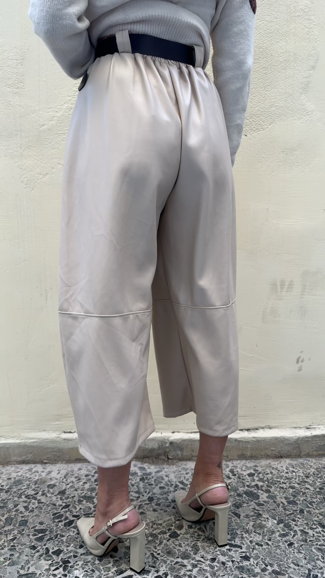 Δερματίνη παντελόνι- Εκρου