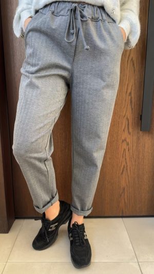 Παντελόνι με λάστιχο στην μέση-Γκρι