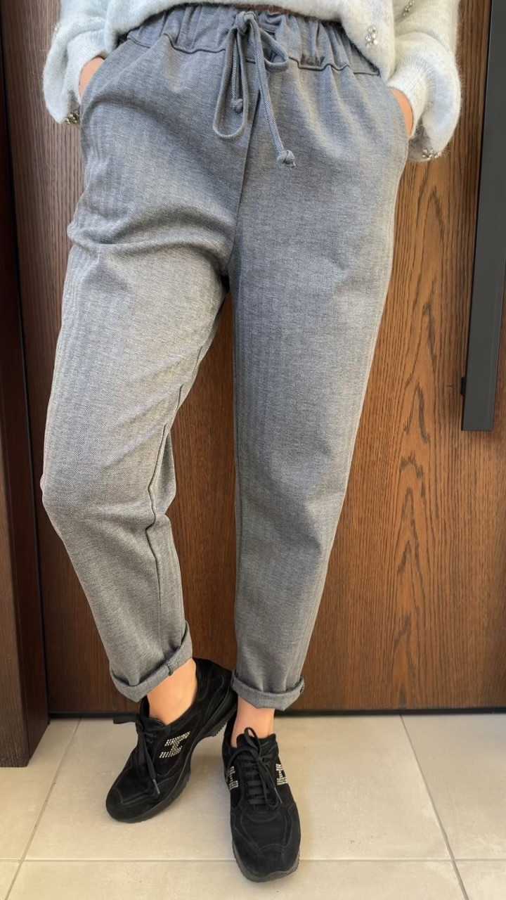 Παντελόνι με λάστιχο στην μέση-Γκρι