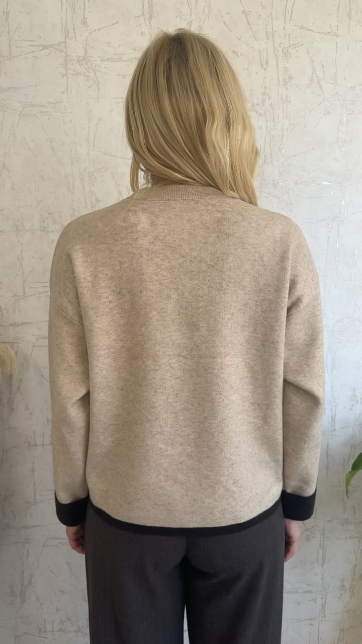 Μπλούζα με ριγα καφέ-Πουρου