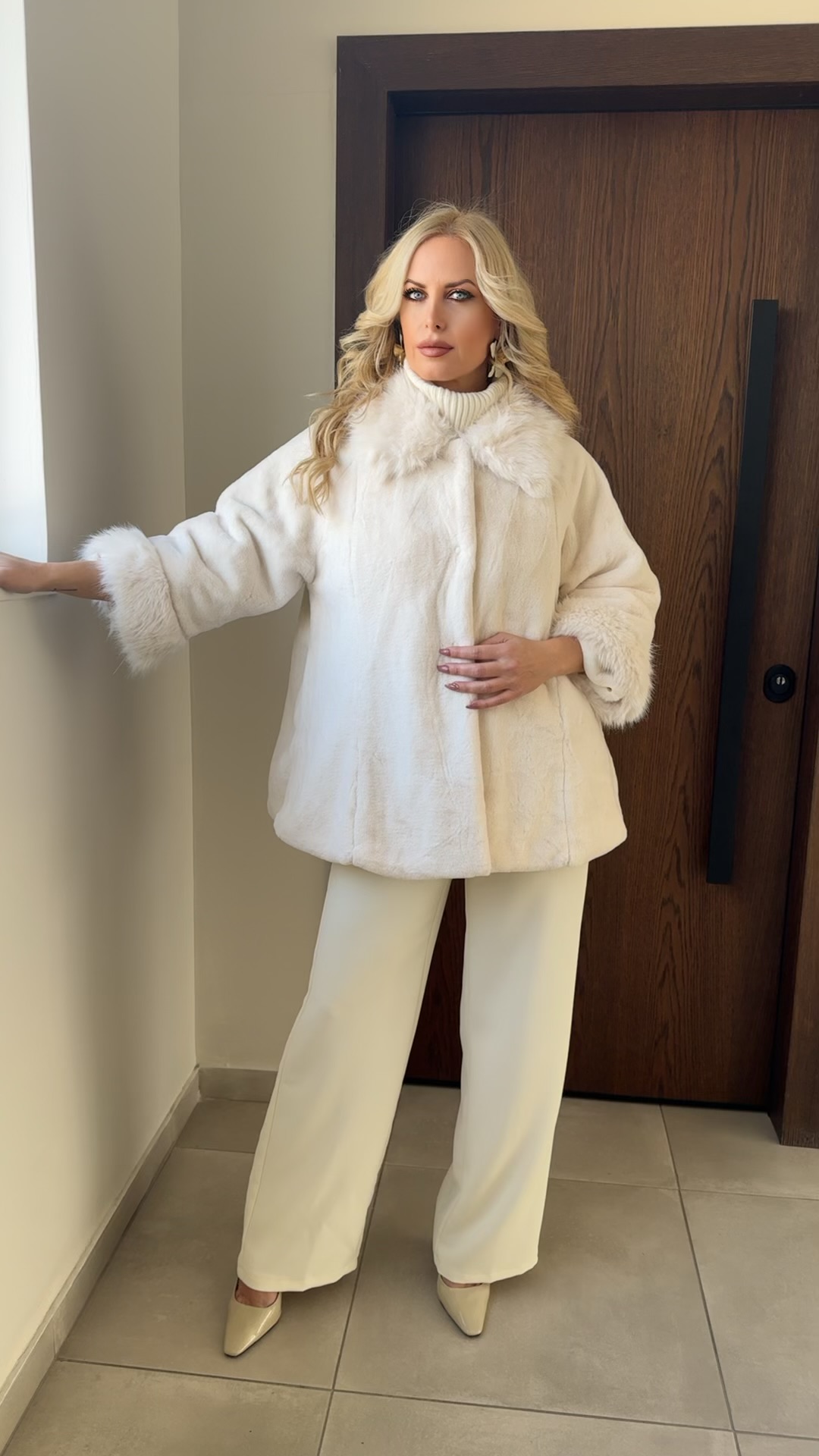 Hanover Faux Fur-Εκρου