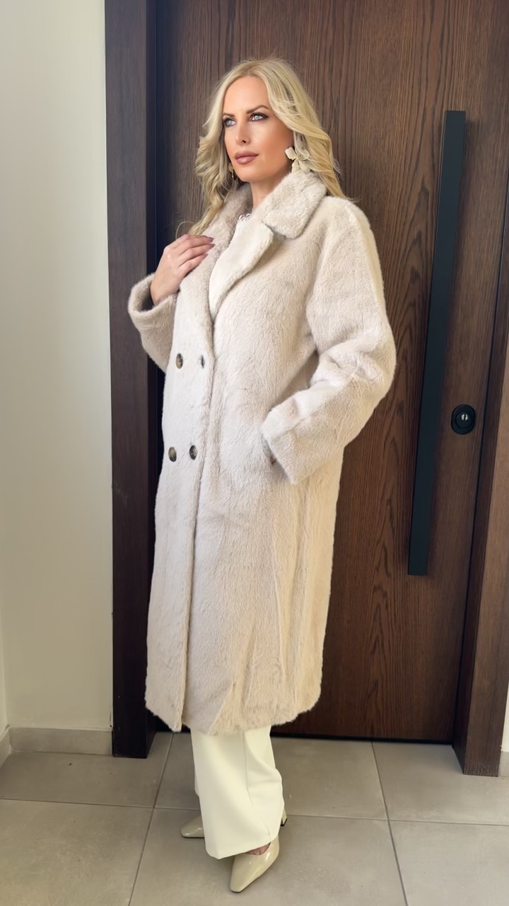 Οικολογική γούνα με μουτον απο μέσα- Εκρου