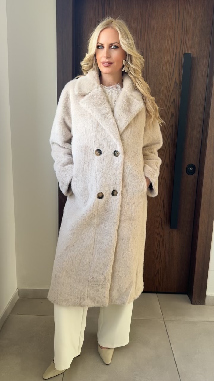 Οικολογική γούνα με μουτον απο μέσα- Εκρου