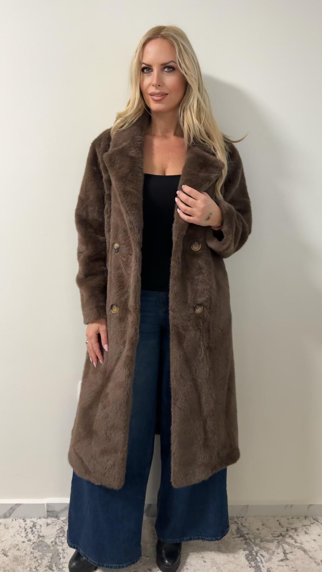 Οικολογική γούνα με μουτον απο μέσα- Καφε