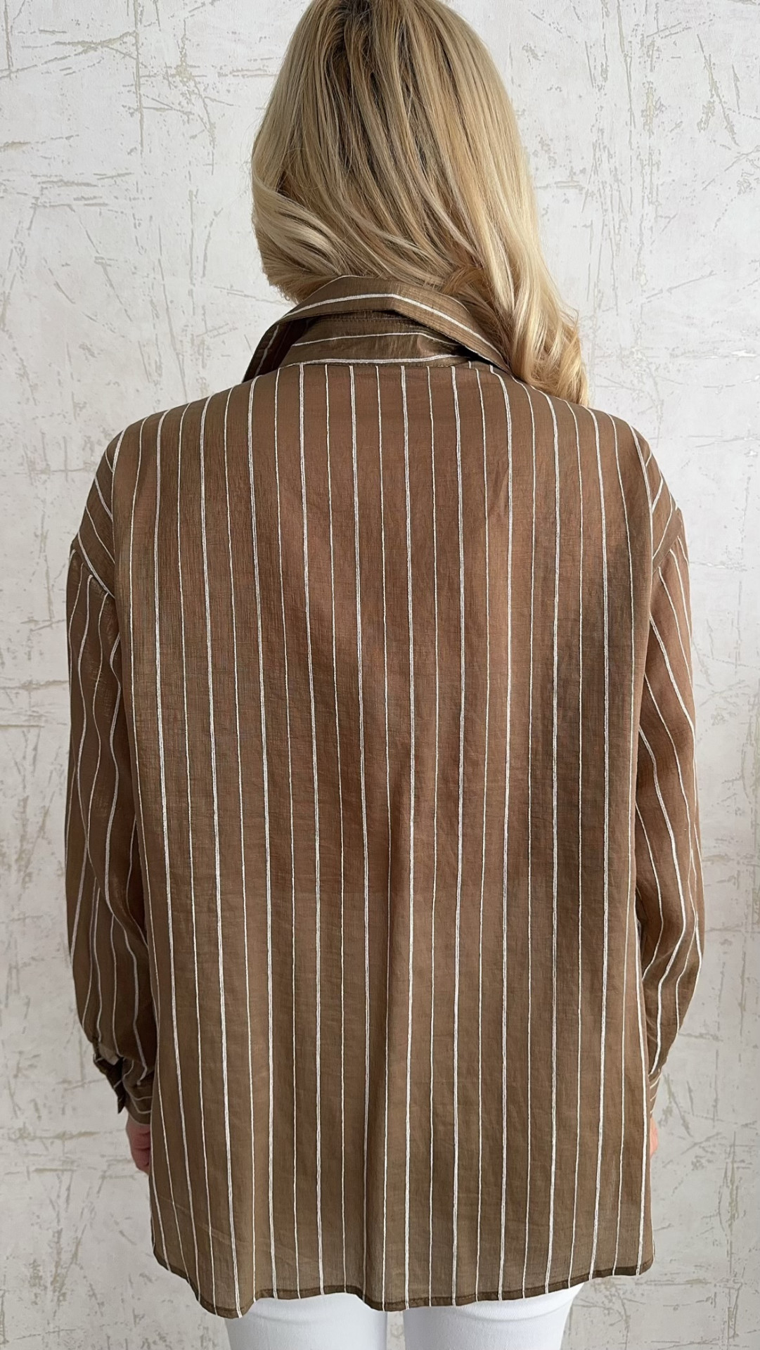 Sweetlight πουκάμισο ριγέ- Καφέ