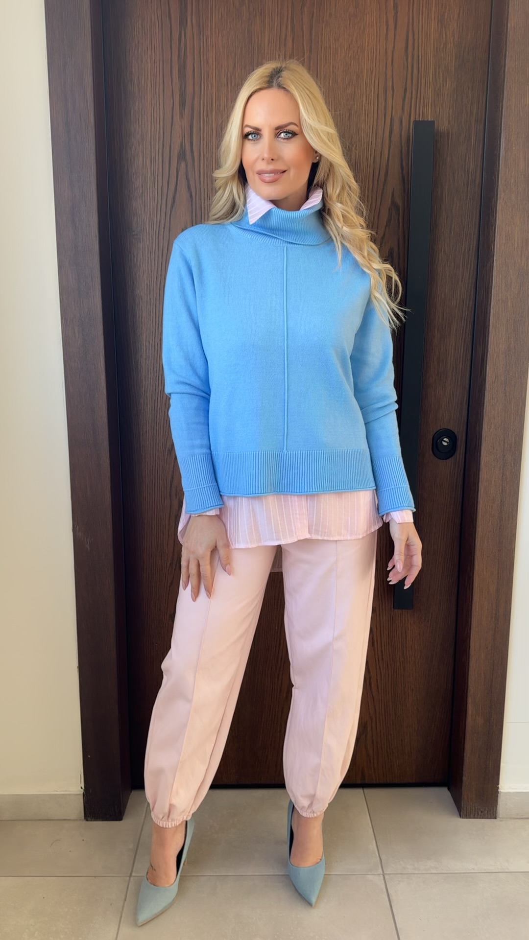 Μπλούζα ζιβάγκο- Γαλάζιο