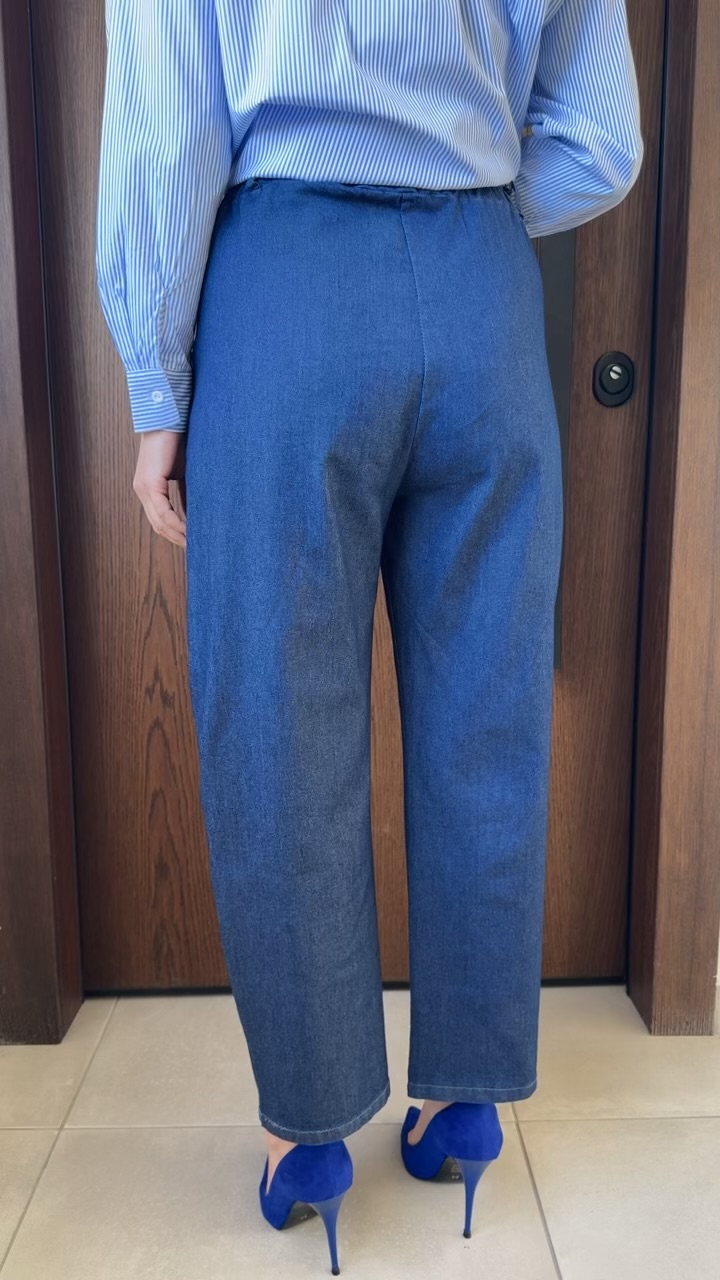 Blue jean παντελόνι με λάστιχο στην μέση