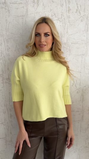 Μπλούζα με 3/4 μανίκι- Κίτρινο