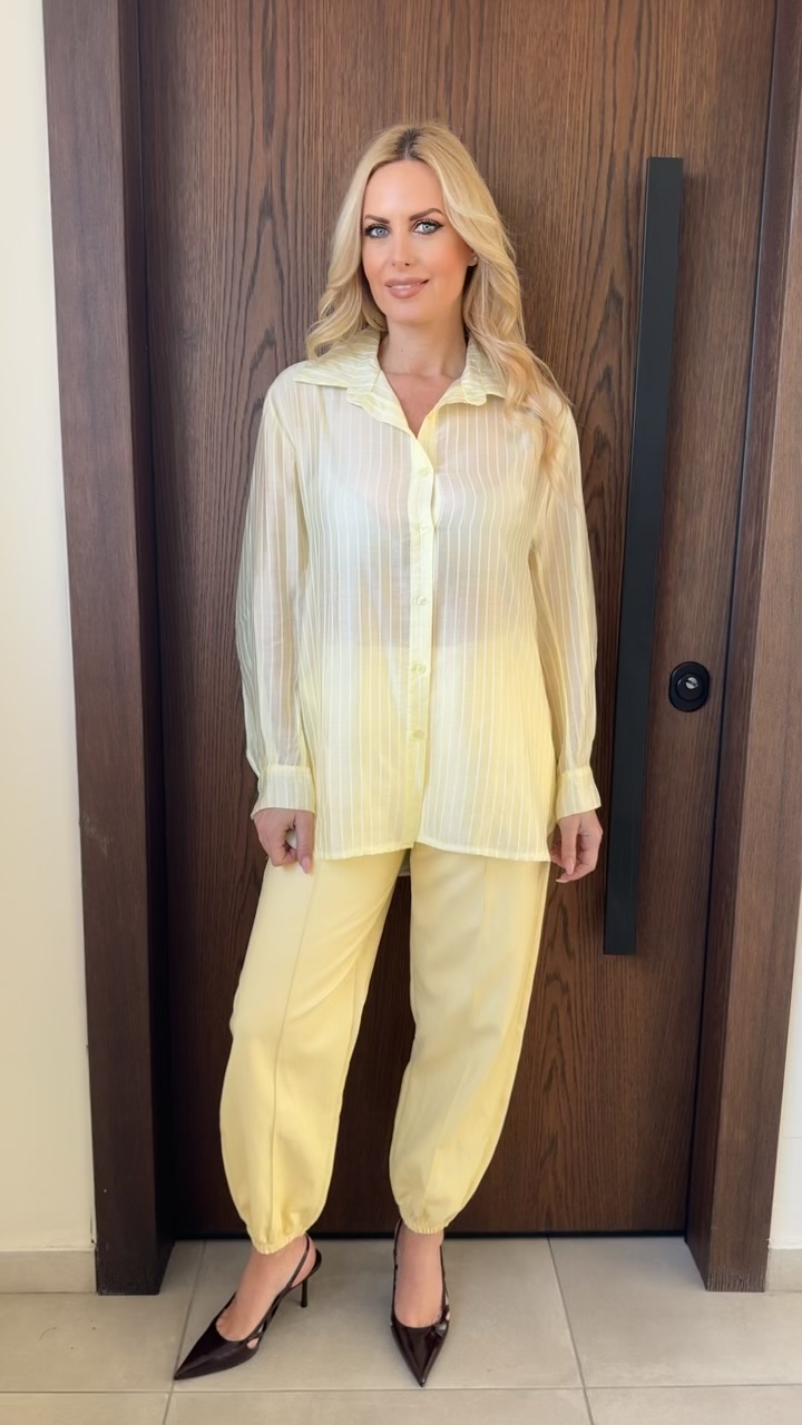 Πουκάμισο ριγέ- Κίτρινο