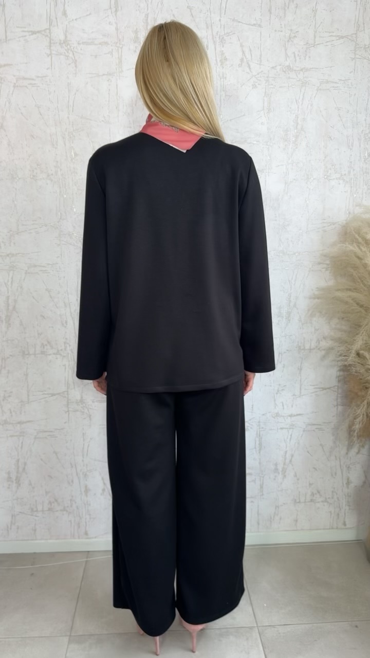 Σετ φόρμας με φουλάρι- Μαυρο