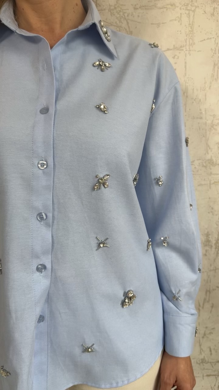 Γαλάζιο πουκάμισο με στρας