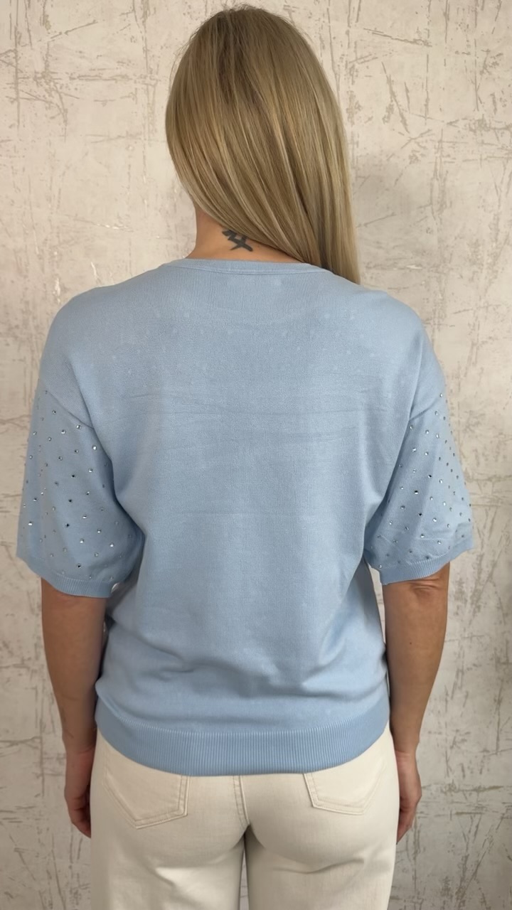 Μπλούζα με στρας- Γαλάζιο