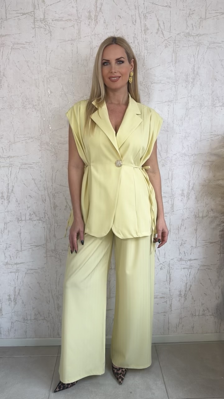 Σετ αμάνικο κοστούμι- Κιτρινο