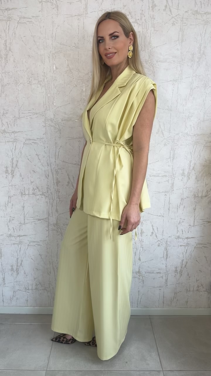 Σετ αμάνικο κοστούμι- Κιτρινο