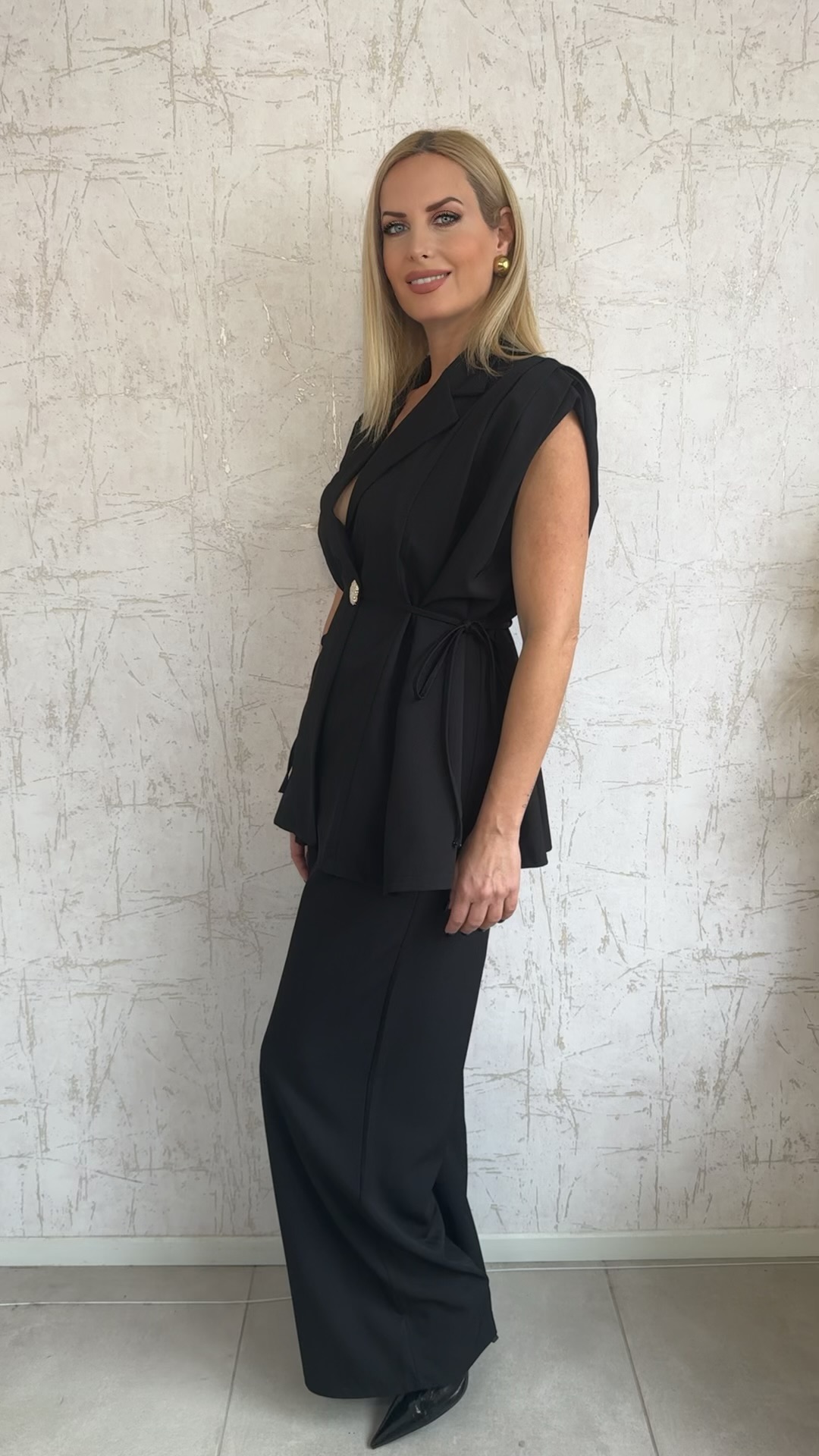 Σετ αμάνικο κοστούμι- Μαύρο