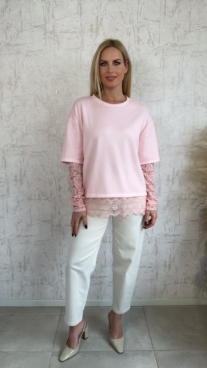 ΜΠΛΟΥΖΑ ΜΕ ΔΑΝΤΕΛΑ ΣΤΟ ΤΕΛΕΙΩΜΑ ΚΑΙ ΣΤΑ ΜΑΝΙΚΙΑ-ΡΟΖ