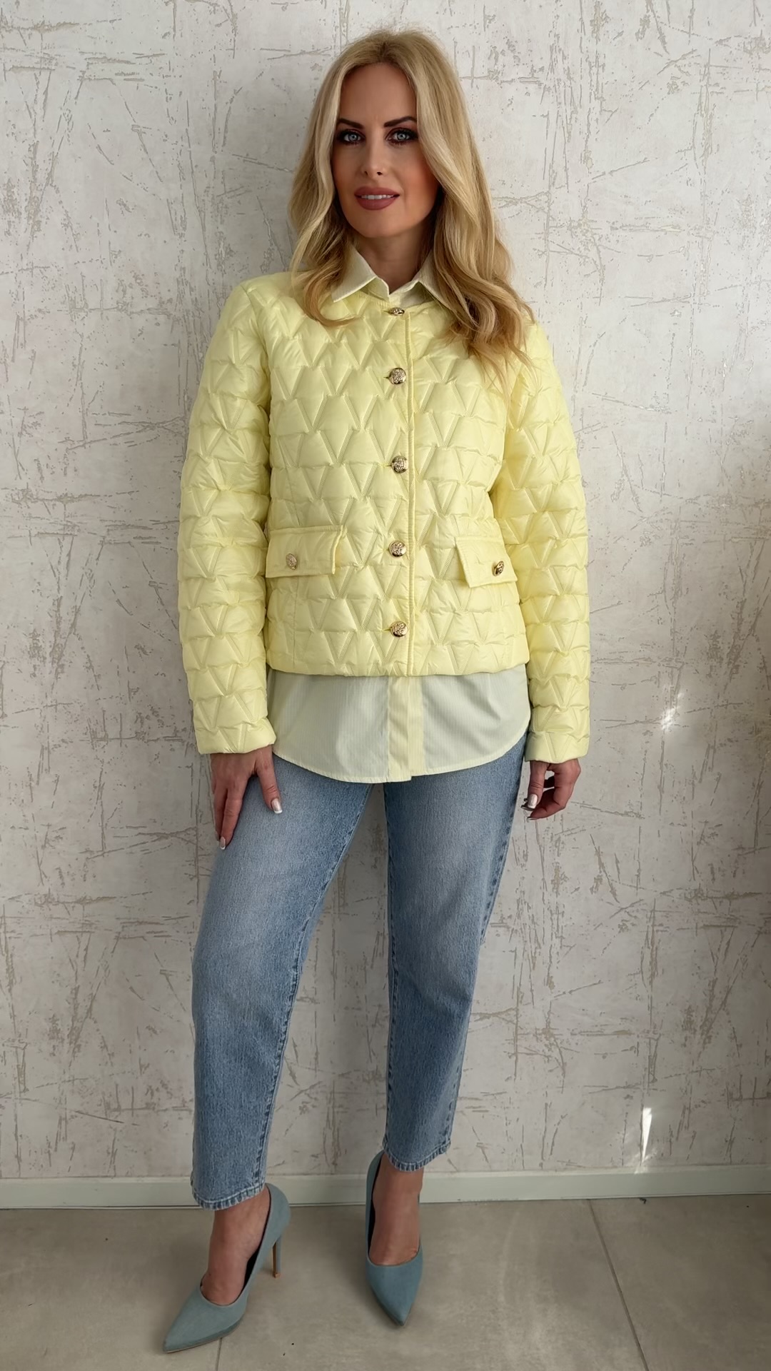 Καπιτονέ τζάκετ-Κιτρινο