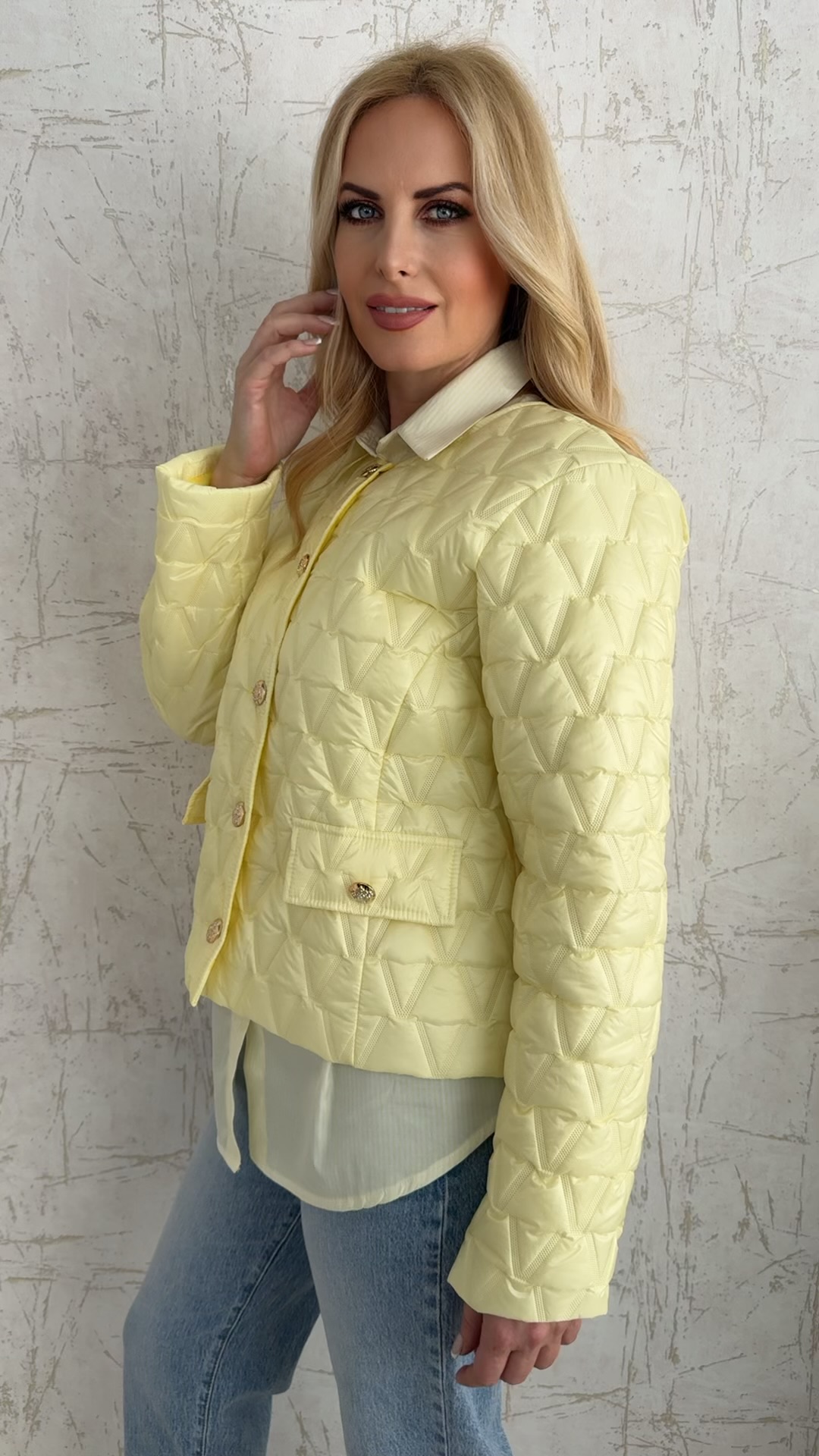 Καπιτονέ τζάκετ-Κιτρινο