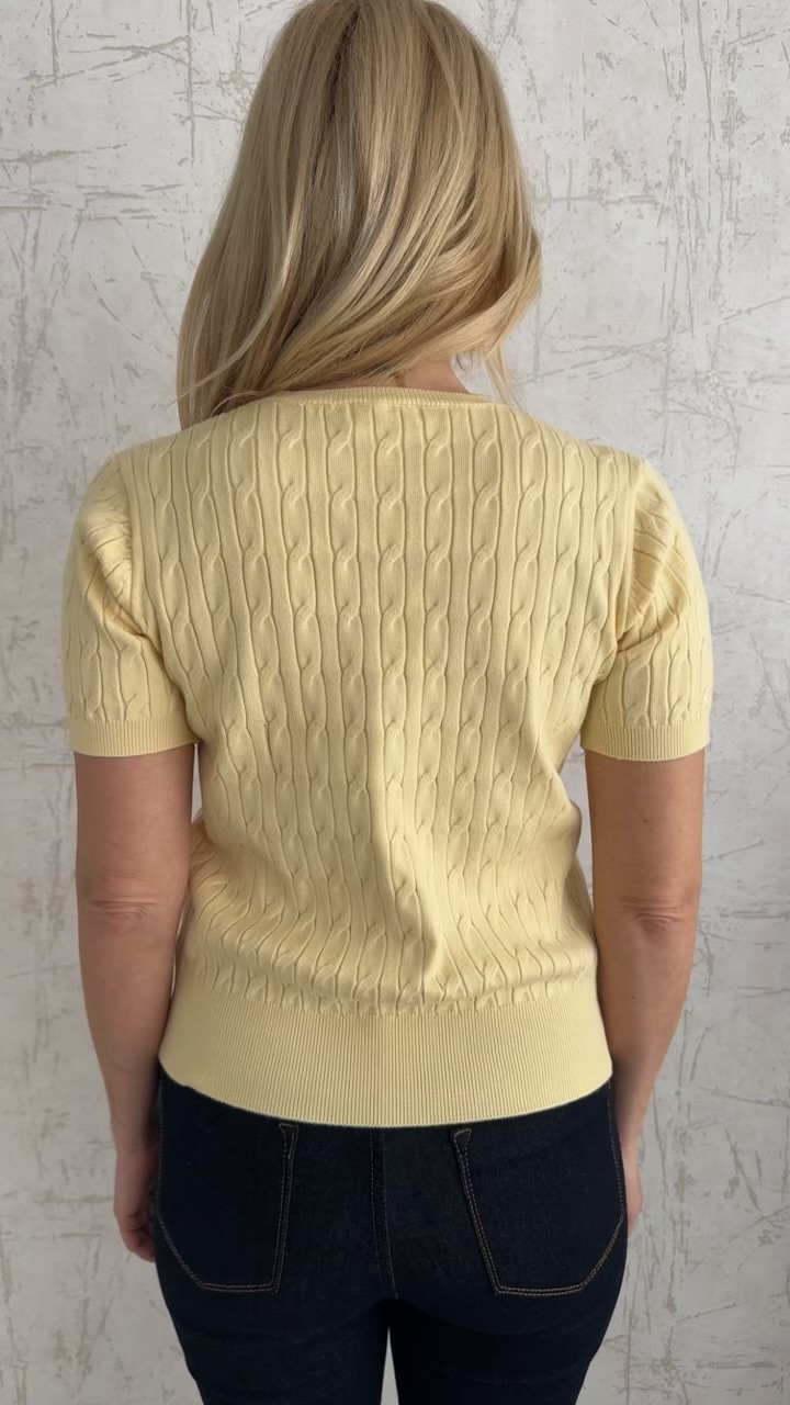 Μπλούζα κοντομανικη με τσέπη-Κιτρινο