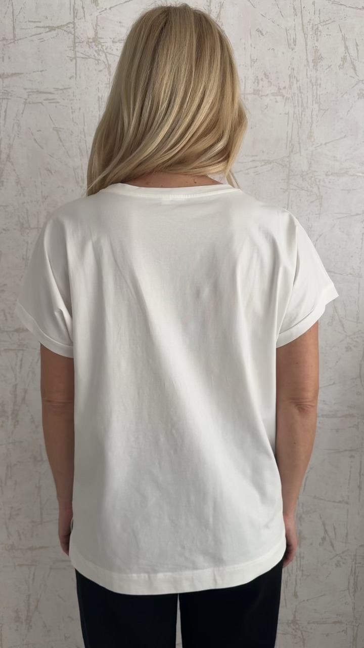 T-shirt με τύπωμα καφε λουλούδια