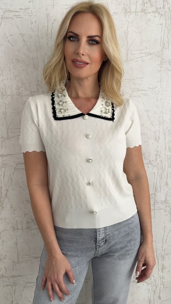 Chic Pearl Μπλούζα-Ασπρο