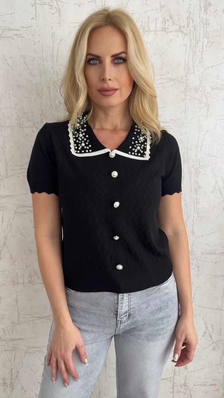Chic Pearl Μπλούζα-Μαυρο