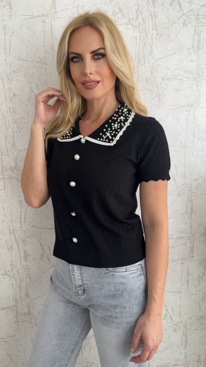 Chic Pearl Μπλούζα-Μαυρο