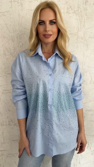 Πουκάμισο με στρας-Γαλαζιο