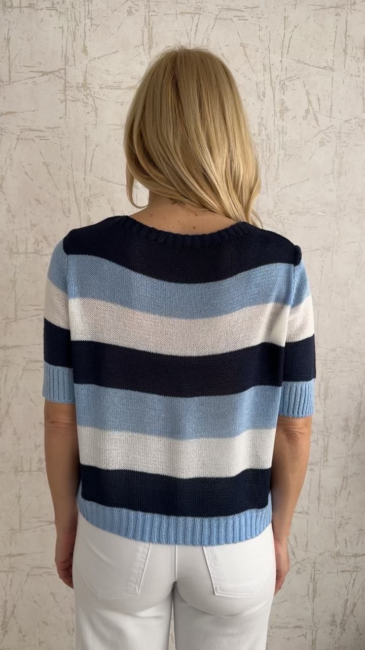 Κοντομανικη μπλούζα με ρίγες