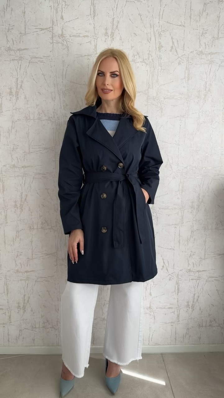 Υφασμάτινη καμπαρντίνα- Μπλε