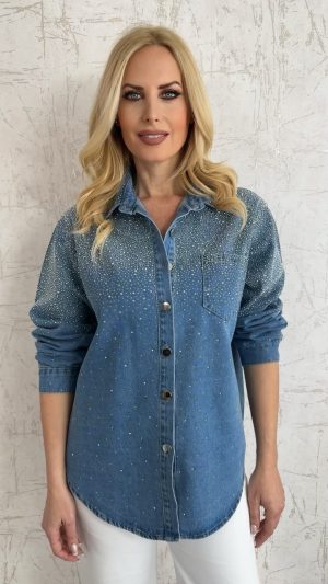 Τζιν τζάκετ με στρας