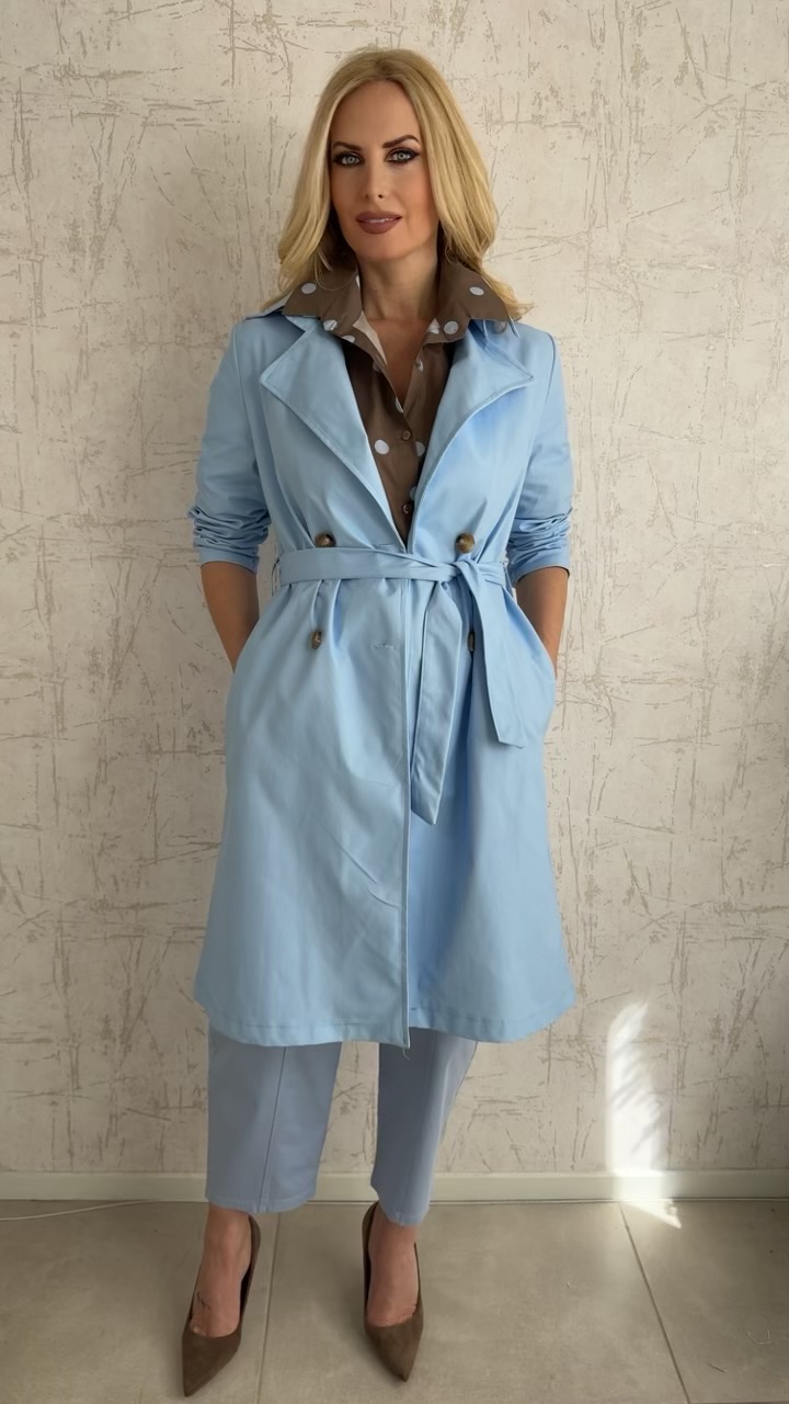 Υφασμάτινη καμπαρντίνα- Γαλαζιο