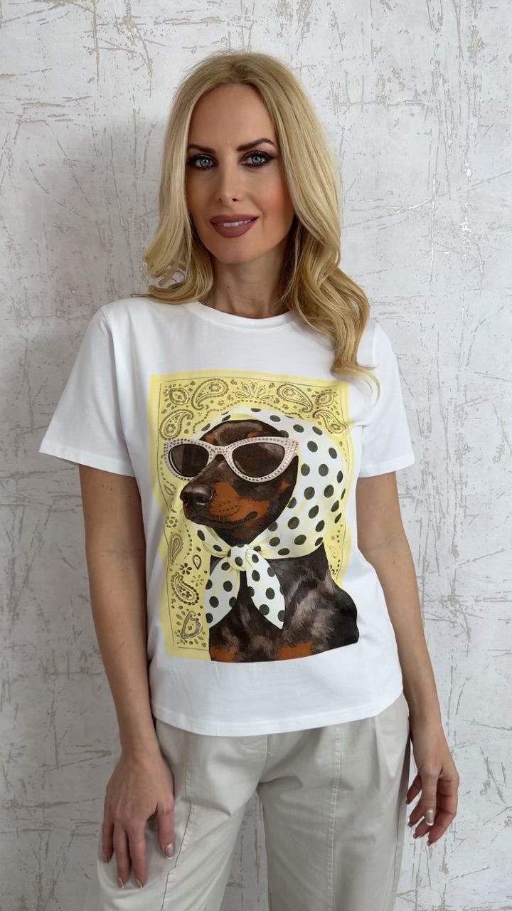 T-shirt με τύπωμα σκυλάκι