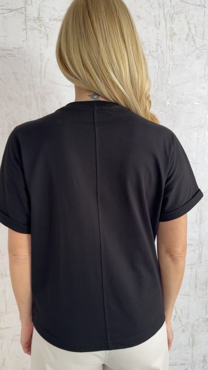 Μπλούζα με στρας -Μαύρο