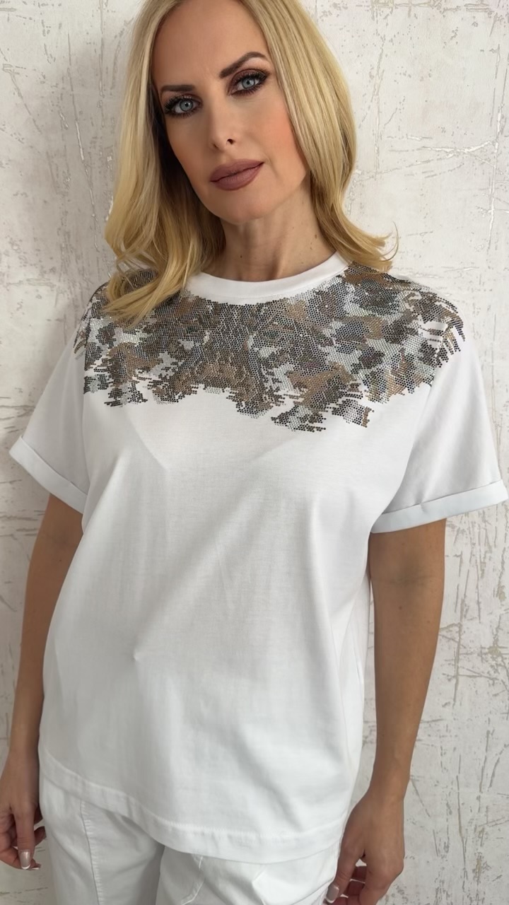 Μπλούζα με στρας -Ασπρο