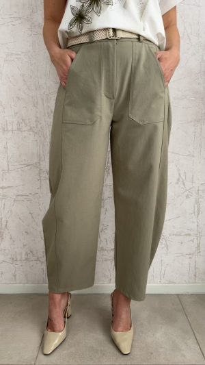 Παντελόνι με ζώνη- Λαδί