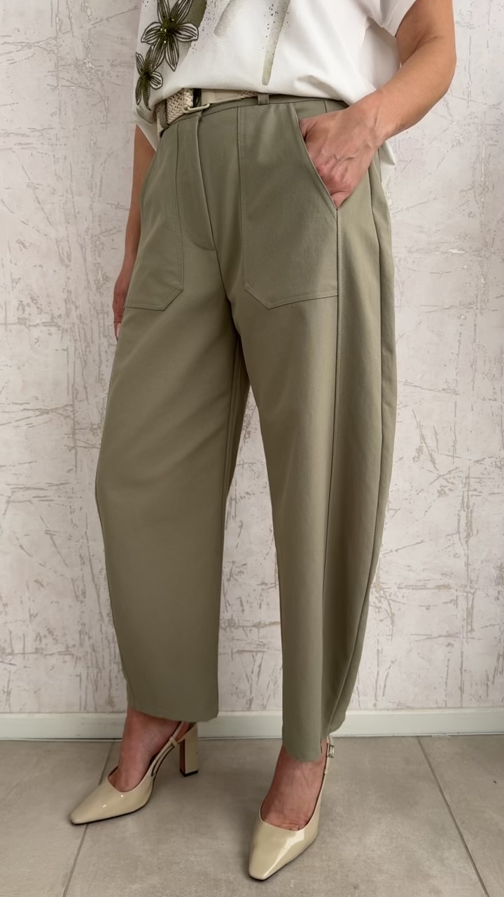 Παντελόνι με ζώνη- Λαδί