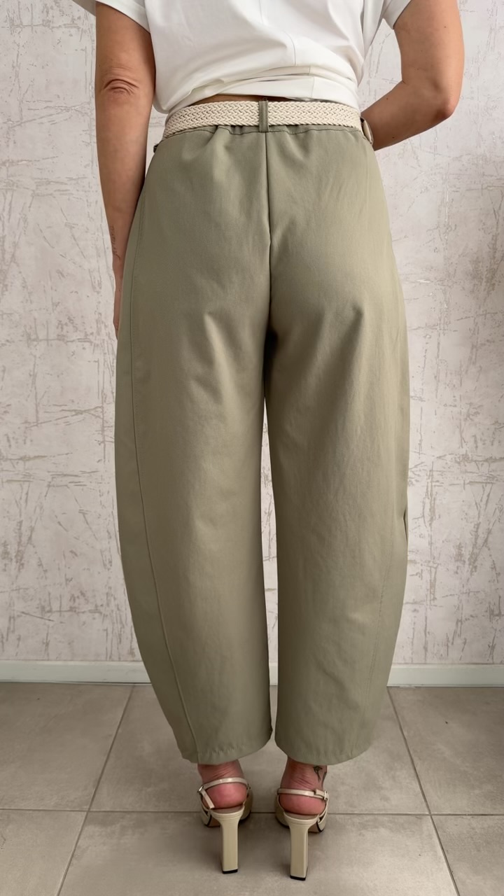 Παντελόνι με ζώνη- Λαδί