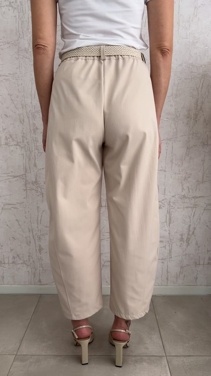 Παντελόνι με ζώνη- Μπεζ