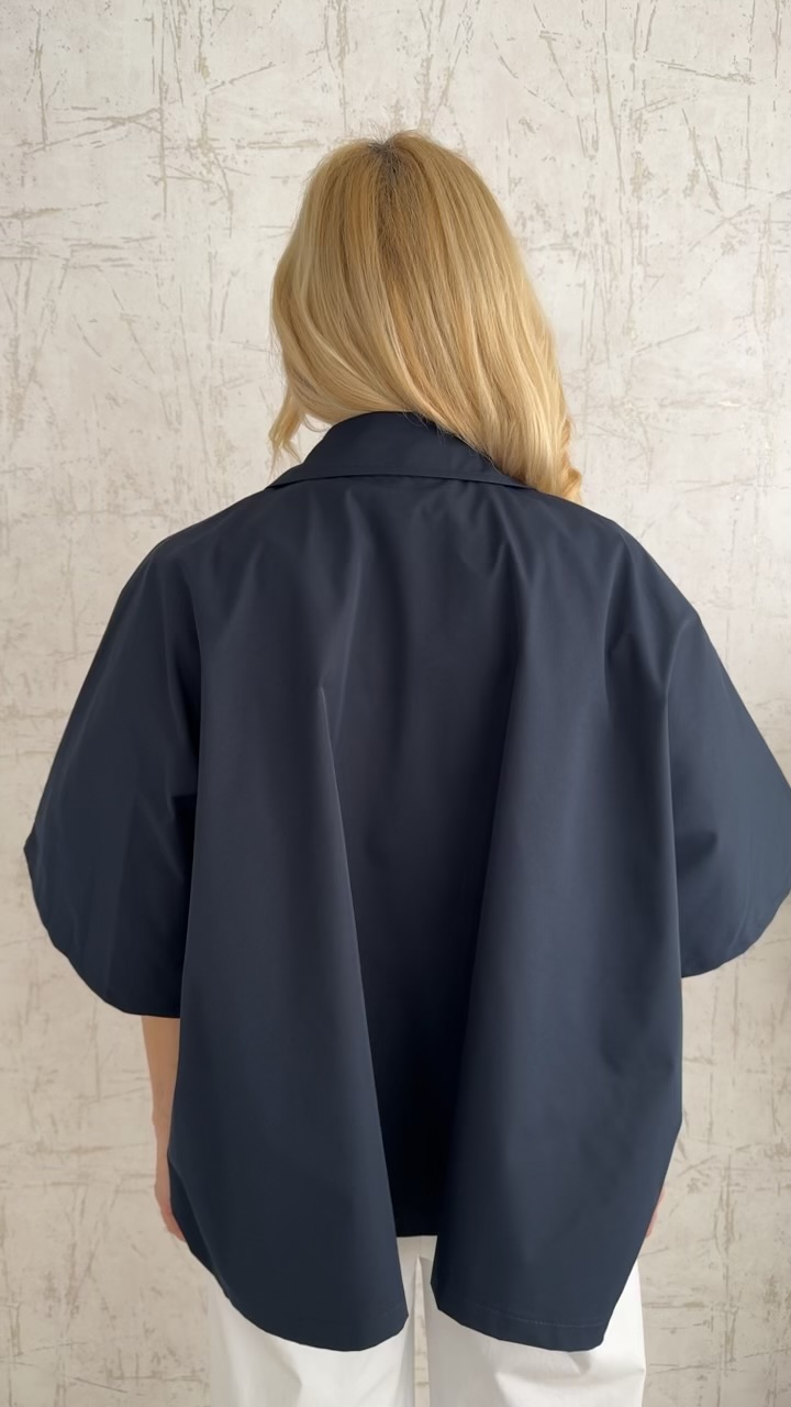 Κοντή καπαρτινα με 3/4 μανίκι- Μπλε