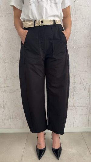Παντελόνι με ζώνη- Μαυρο