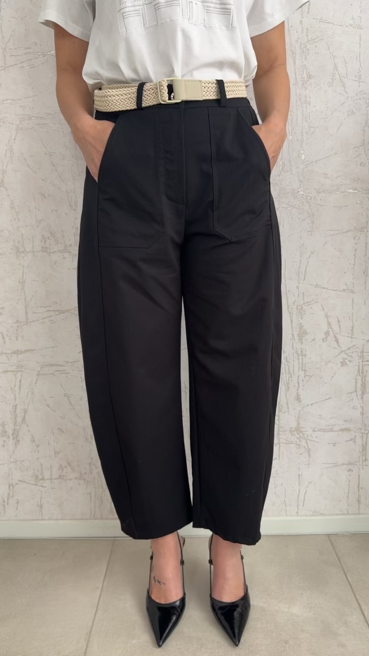 Παντελόνι με ζώνη- Μαυρο