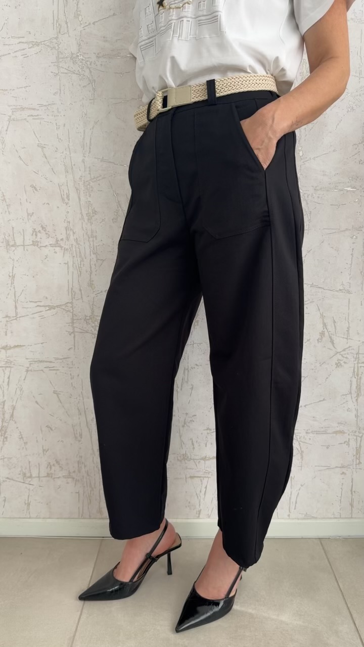 Παντελόνι με ζώνη- Μαυρο