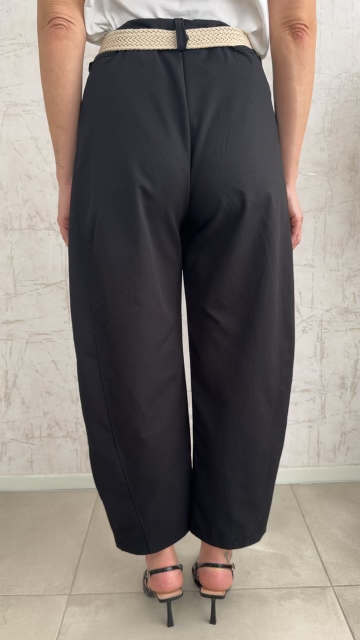 Παντελόνι με ζώνη- Μαυρο