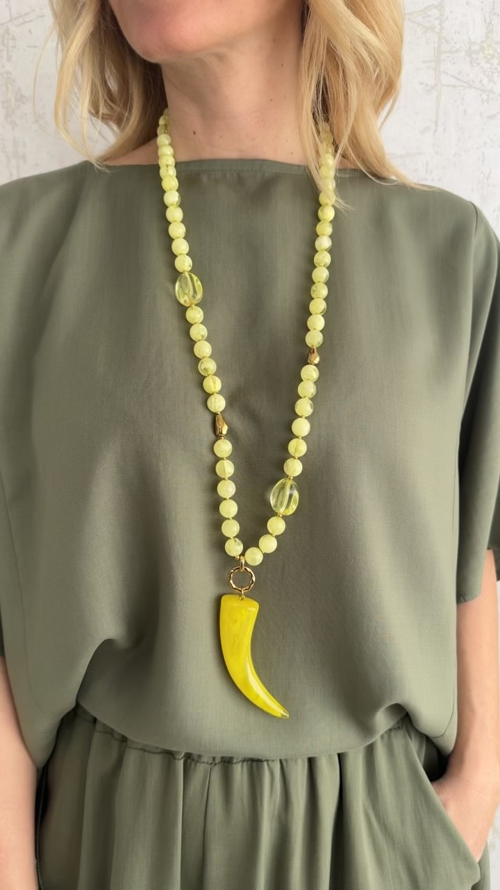 Μακρύ κολιέ - Κίτρινο