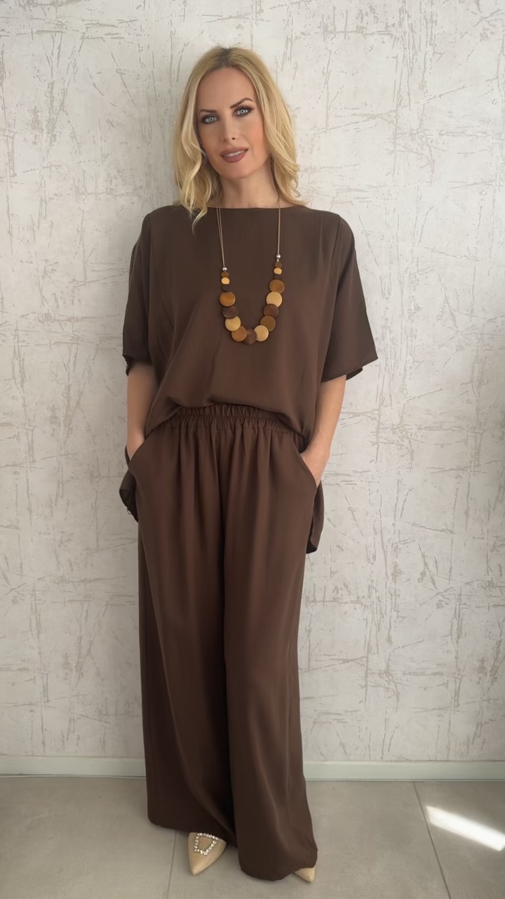 Oversized twin set- Καφε