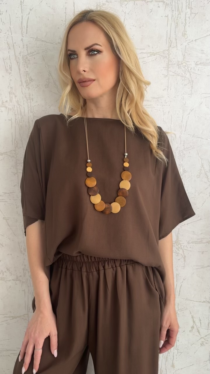 Oversized twin set- Καφε