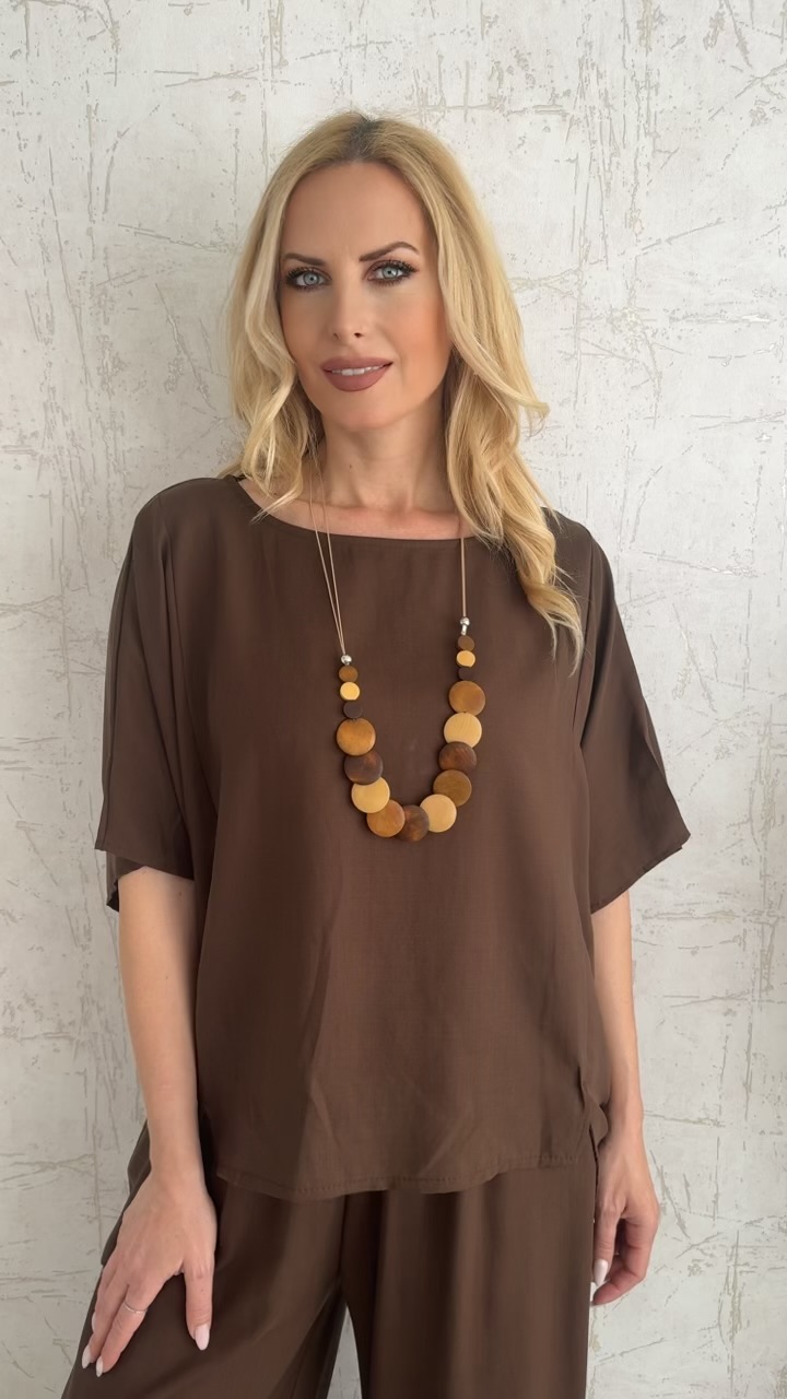 Oversized twin set- Καφε