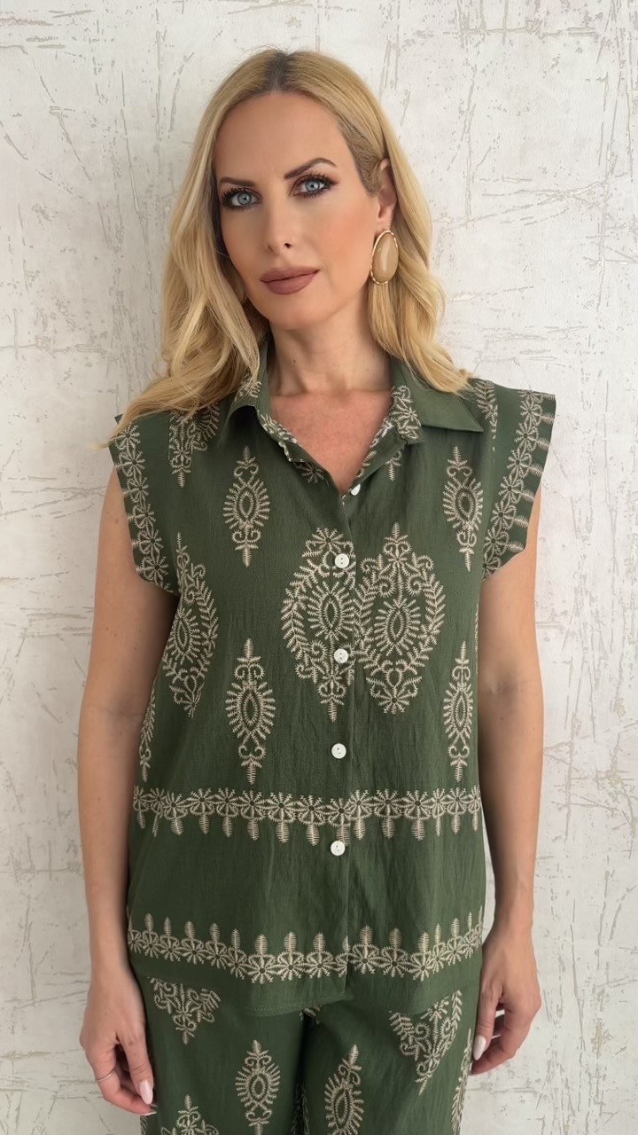 Boho twin set-Χακι