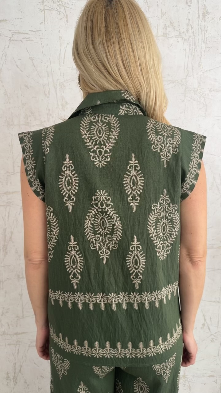 Boho twin set-Χακι